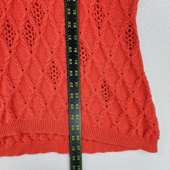Nic+Zoe Sweater Womens Extra Large Orange Open Knit Pullover Dolman Casual - Picture 8 of 13